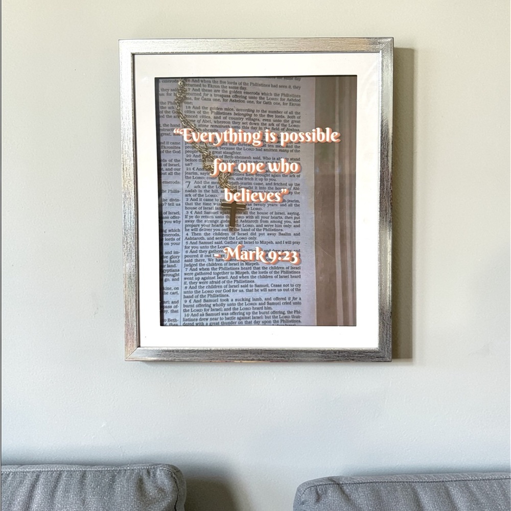 Original “Everything is Possible” Inspirational Wall Art Faith Based Home Decor